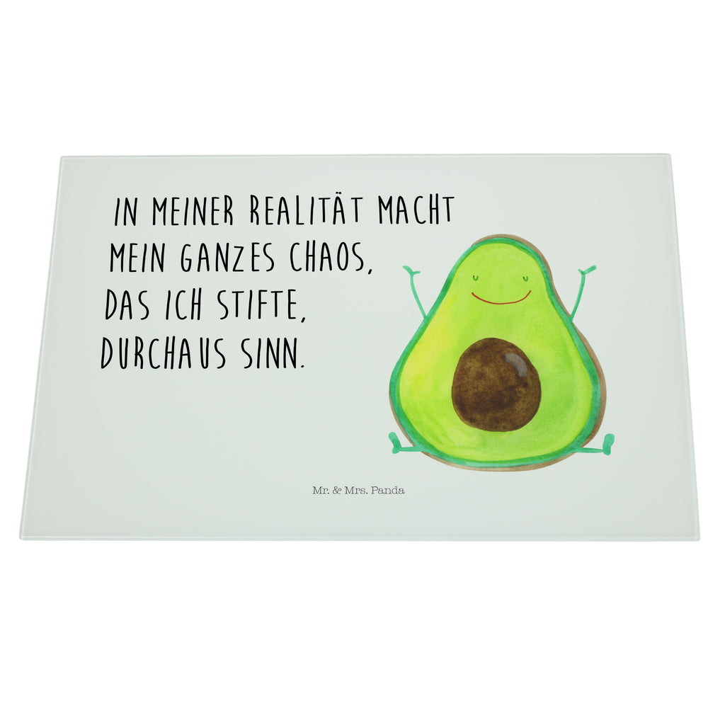 XL Glas Schneidbrett Avocado Happy Glasschneidebrett, Schneidebrett, Frühstücksbrett, Küche, Avocado, Veggie, Vegan, Gesund, Chaos