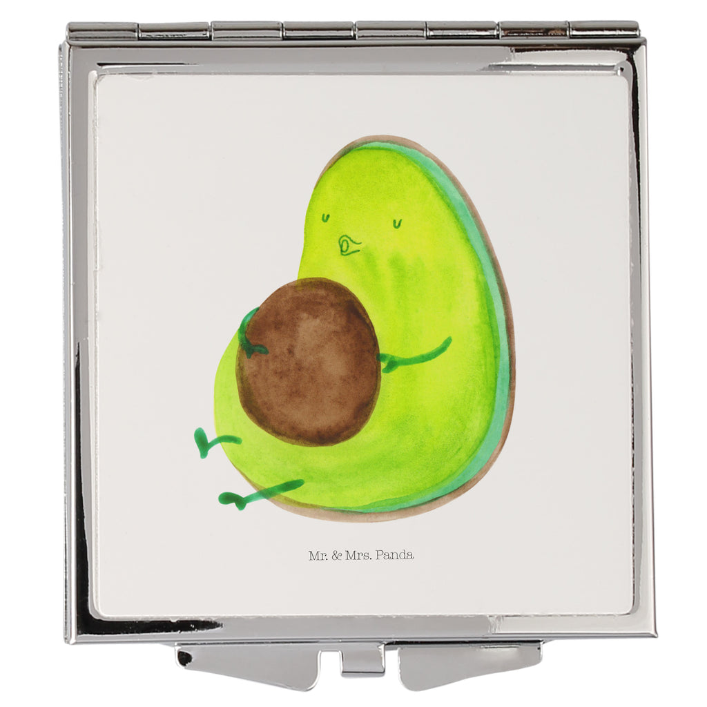 Handtaschenspiegel quadratisch Avocado pfeift Spiegel, Handtasche, Quadrat, silber, schminken, Schminkspiegel, Avocado, Veggie, Vegan, Gesund, Diät, Abnehmen, Ernährung, dick sein, Pummelfee