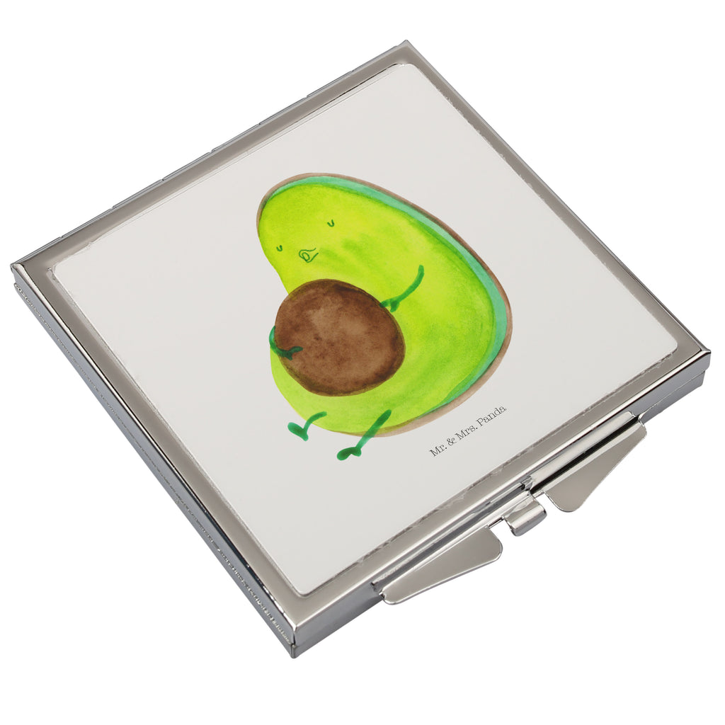 Handtaschenspiegel quadratisch Avocado pfeift Spiegel, Handtasche, Quadrat, silber, schminken, Schminkspiegel, Avocado, Veggie, Vegan, Gesund, Diät, Abnehmen, Ernährung, dick sein, Pummelfee