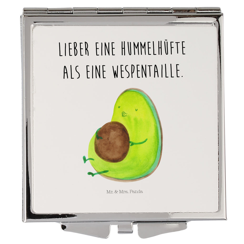 Handtaschenspiegel quadratisch Avocado pfeift Spiegel, Handtasche, Quadrat, silber, schminken, Schminkspiegel, Avocado, Veggie, Vegan, Gesund, Diät, Abnehmen, Ernährung, dick sein, Pummelfee