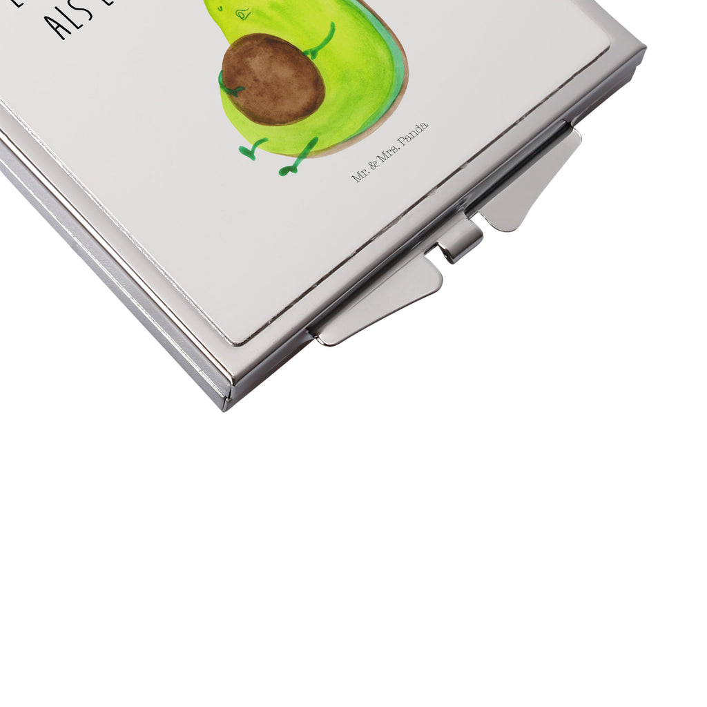 Handtaschenspiegel quadratisch Avocado pfeift Spiegel, Handtasche, Quadrat, silber, schminken, Schminkspiegel, Avocado, Veggie, Vegan, Gesund, Diät, Abnehmen, Ernährung, dick sein, Pummelfee