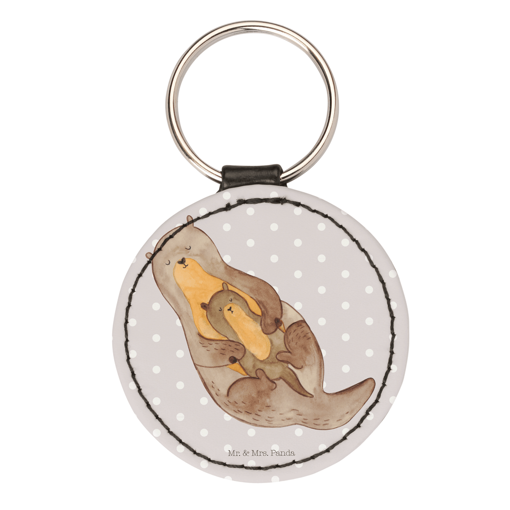 Rund Schlüsselanhänger Otter mit Kind Schlüsselanhänger, Anhänger, Taschenanhänger, Glücksbringer, Schutzengel, Otter, Fischotter, Seeotter, Otter Seeotter See Otter