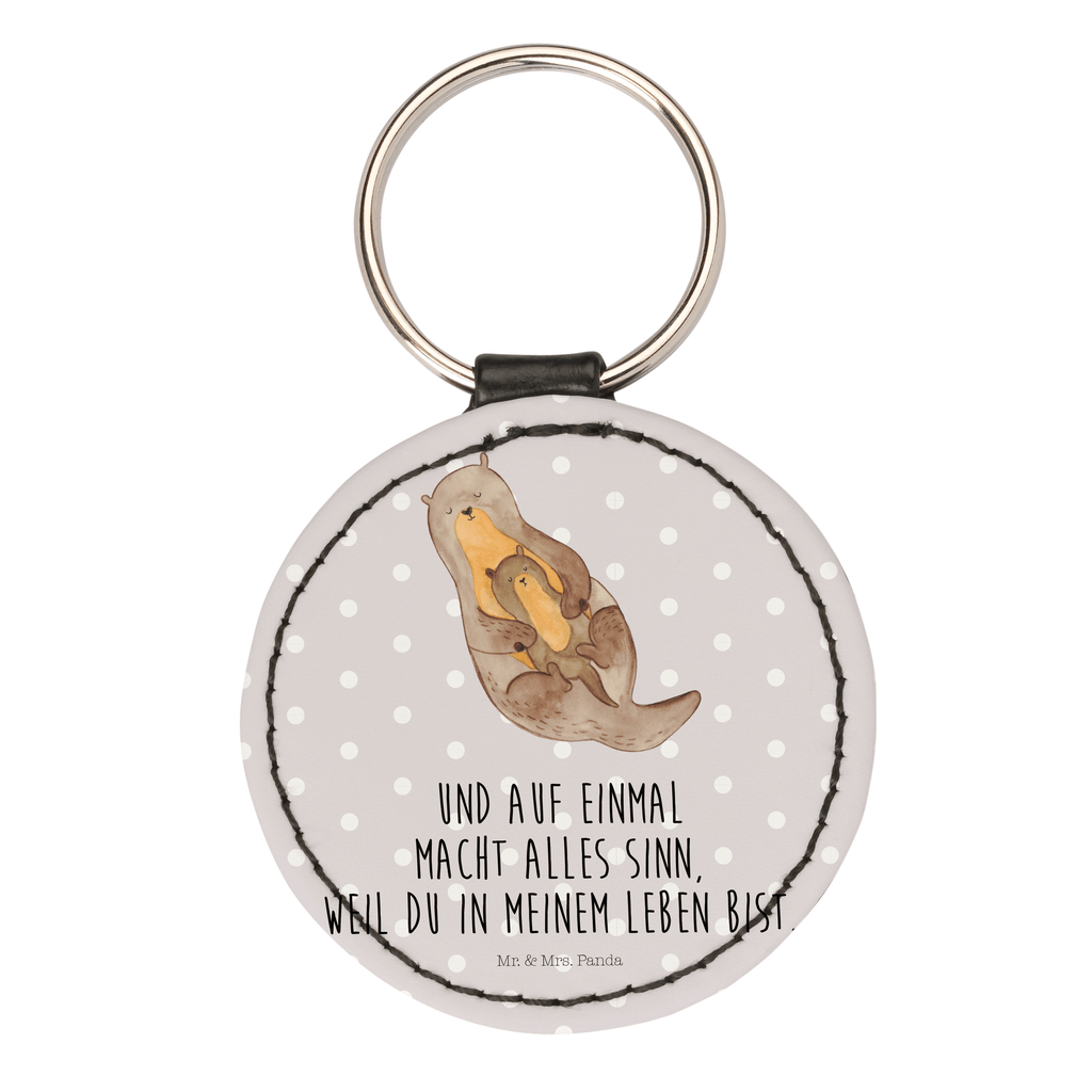 Rund Schlüsselanhänger Otter mit Kind Schlüsselanhänger, Anhänger, Taschenanhänger, Glücksbringer, Schutzengel, Otter, Fischotter, Seeotter, Otter Seeotter See Otter