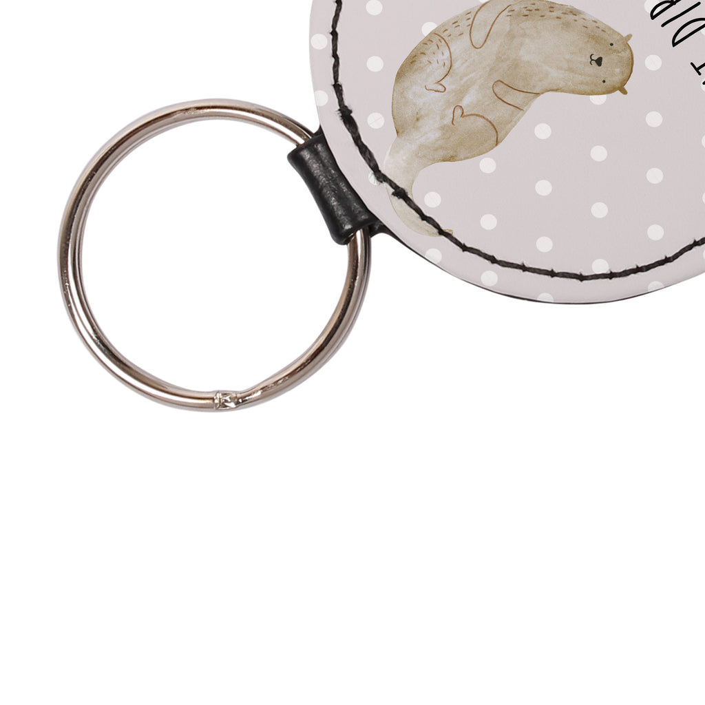 Rund Schlüsselanhänger Otter kopfüber Schlüsselanhänger, Anhänger, Taschenanhänger, Glücksbringer, Schutzengel, Otter, Fischotter, Seeotter, Otter Seeotter See Otter