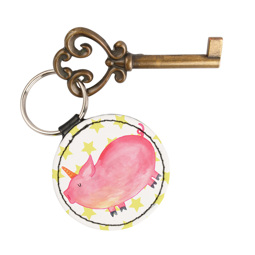 Rund Schlüsselanhänger Einhorn Schweinhorn Schlüsselanhänger, Anhänger, Taschenanhänger, Glücksbringer, Schutzengel, Einhorn, Einhörner, Einhorn Deko, Pegasus, Unicorn, Party, Spaß, Schwein, Schweinhorn, Bauer, witzig. lustig, Spruch, geschenk, Pig, Piggy, funny, english, englisch