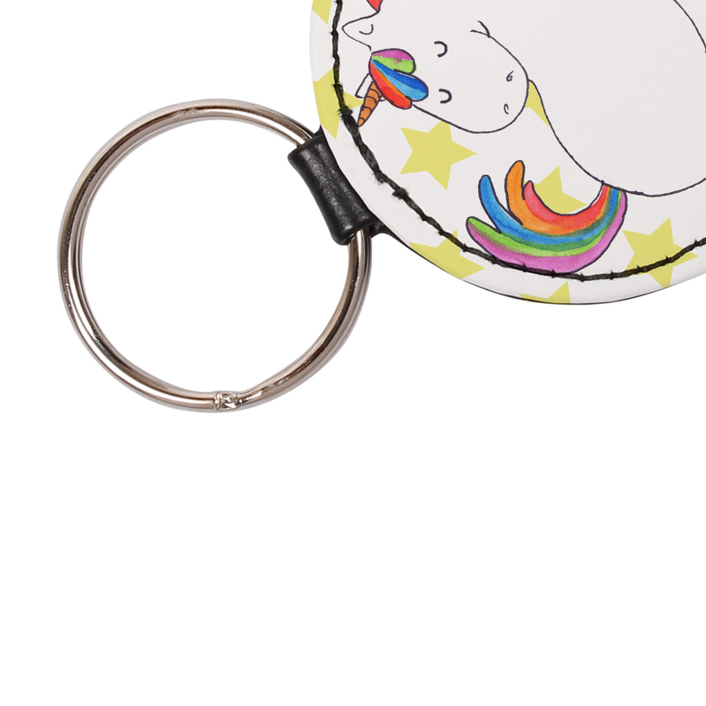 Rund Schlüsselanhänger Einhorn stolzierend Schlüsselanhänger, Anhänger, Taschenanhänger, Glücksbringer, Schutzengel, Einhorn, Einhörner, Einhorn Deko, Pegasus, Unicorn, stolz, anders, bunt, Pferd, Reiter, Reiten, Freundin, Geschenk
