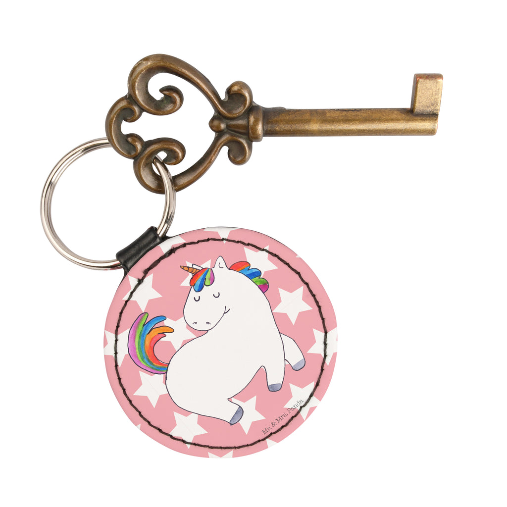 Rund Schlüsselanhänger Einhorn stolzierend Schlüsselanhänger, Anhänger, Taschenanhänger, Glücksbringer, Schutzengel, Einhorn, Einhörner, Einhorn Deko, Pegasus, Unicorn, stolz, anders, bunt, Pferd, Reiter, Reiten, Freundin, Geschenk