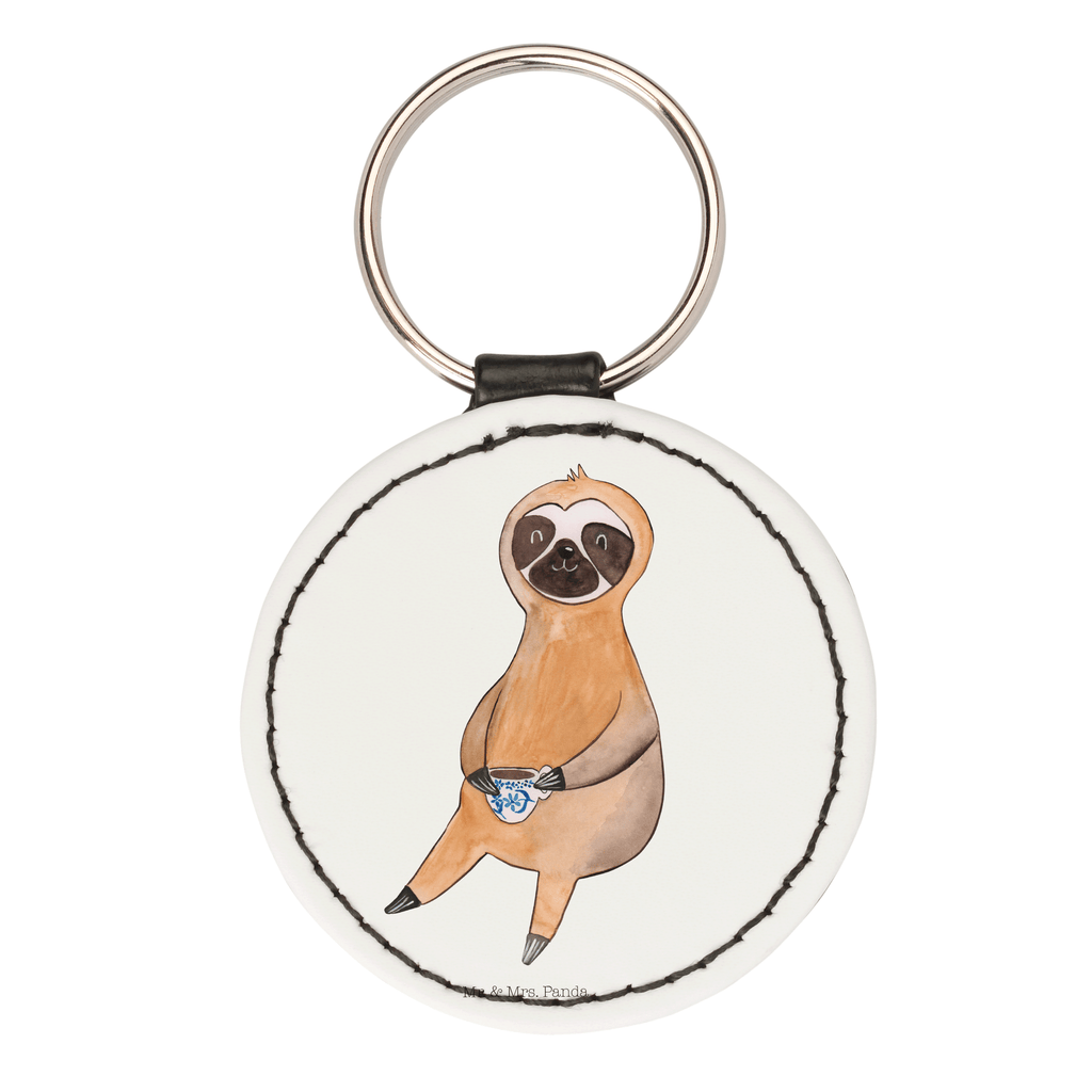 Rund Schlüsselanhänger Faultier Kaffee Schlüsselanhänger, Anhänger, Taschenanhänger, Glücksbringer, Schutzengel, Faultier, Faultier Geschenk, Faultier Deko, Faultiere, faul, Lieblingstier, Kaffee, erster Kaffee, Morgenmuffel, Frühaufsteher, Kaffeetasse, Genießer, Coffee, Kaffeegetränk