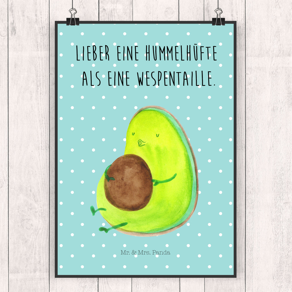 Poster Avocado pfeift Poster, Wandposter, Bild, Wanddeko, Küchenposter, Kinderposter, Wanddeko Bild, Raumdekoration, Wanddekoration, Handgemaltes Poster, Mr. & Mrs. Panda Poster, Designposter, Kunstdruck, Posterdruck, Avocado, Veggie, Vegan, Gesund, Diät, Abnehmen, Ernährung, dick sein, Pummelfee