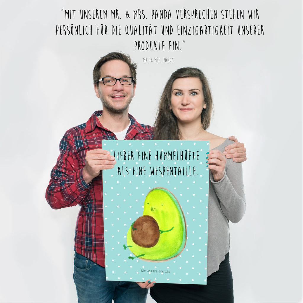 Poster Avocado pfeift Poster, Wandposter, Bild, Wanddeko, Küchenposter, Kinderposter, Wanddeko Bild, Raumdekoration, Wanddekoration, Handgemaltes Poster, Mr. & Mrs. Panda Poster, Designposter, Kunstdruck, Posterdruck, Avocado, Veggie, Vegan, Gesund, Diät, Abnehmen, Ernährung, dick sein, Pummelfee