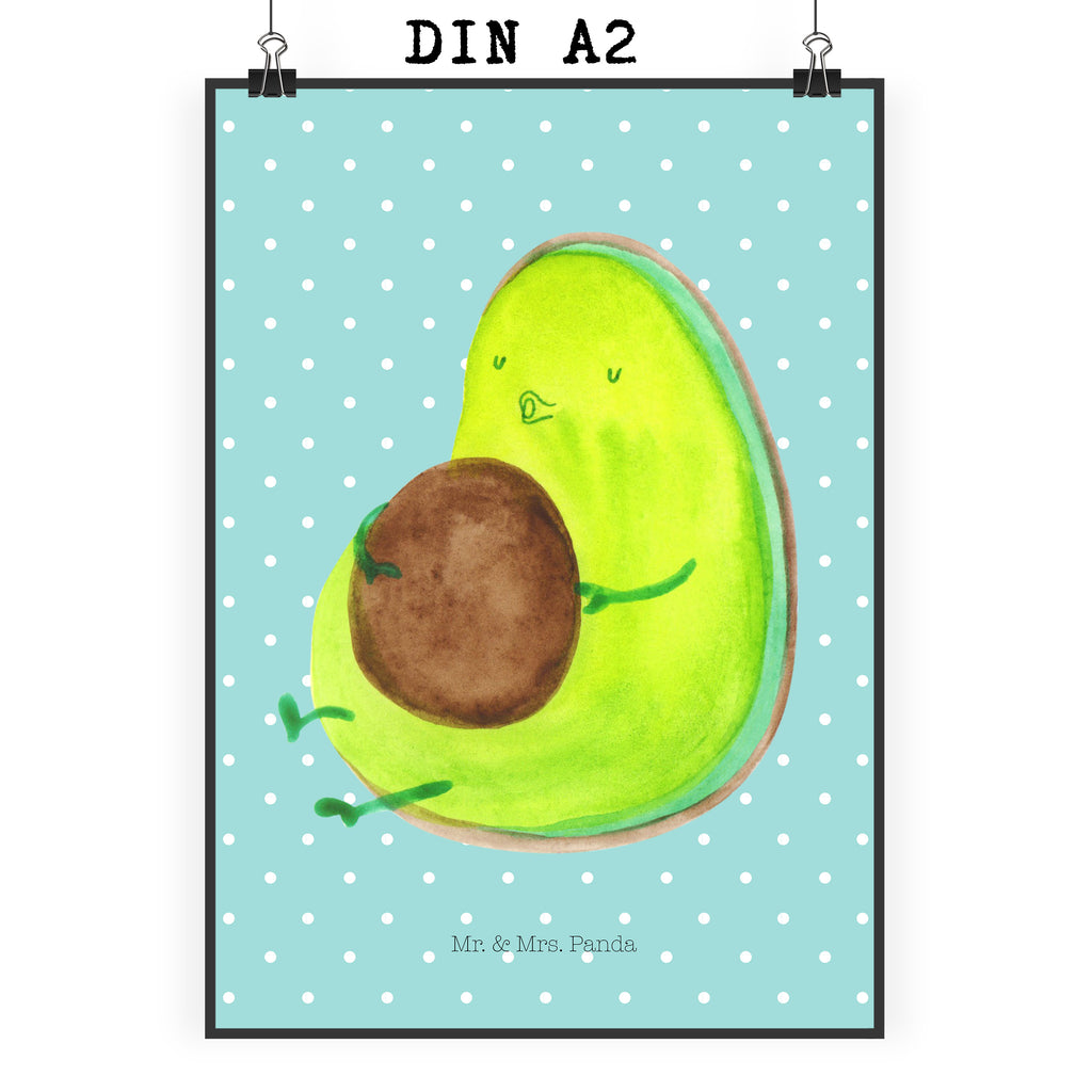 Poster Avocado pfeift Poster, Wandposter, Bild, Wanddeko, Küchenposter, Kinderposter, Wanddeko Bild, Raumdekoration, Wanddekoration, Handgemaltes Poster, Mr. & Mrs. Panda Poster, Designposter, Kunstdruck, Posterdruck, Avocado, Veggie, Vegan, Gesund, Diät, Abnehmen, Ernährung, dick sein, Pummelfee