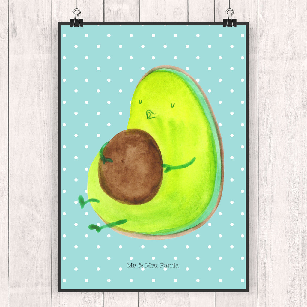 Poster Avocado pfeift Poster, Wandposter, Bild, Wanddeko, Küchenposter, Kinderposter, Wanddeko Bild, Raumdekoration, Wanddekoration, Handgemaltes Poster, Mr. & Mrs. Panda Poster, Designposter, Kunstdruck, Posterdruck, Avocado, Veggie, Vegan, Gesund, Diät, Abnehmen, Ernährung, dick sein, Pummelfee