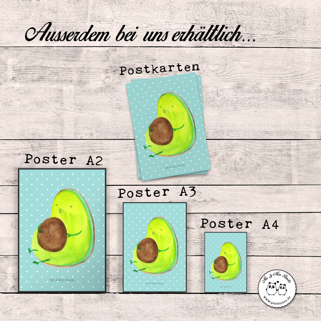 Poster Avocado pfeift Poster, Wandposter, Bild, Wanddeko, Küchenposter, Kinderposter, Wanddeko Bild, Raumdekoration, Wanddekoration, Handgemaltes Poster, Mr. & Mrs. Panda Poster, Designposter, Kunstdruck, Posterdruck, Avocado, Veggie, Vegan, Gesund, Diät, Abnehmen, Ernährung, dick sein, Pummelfee