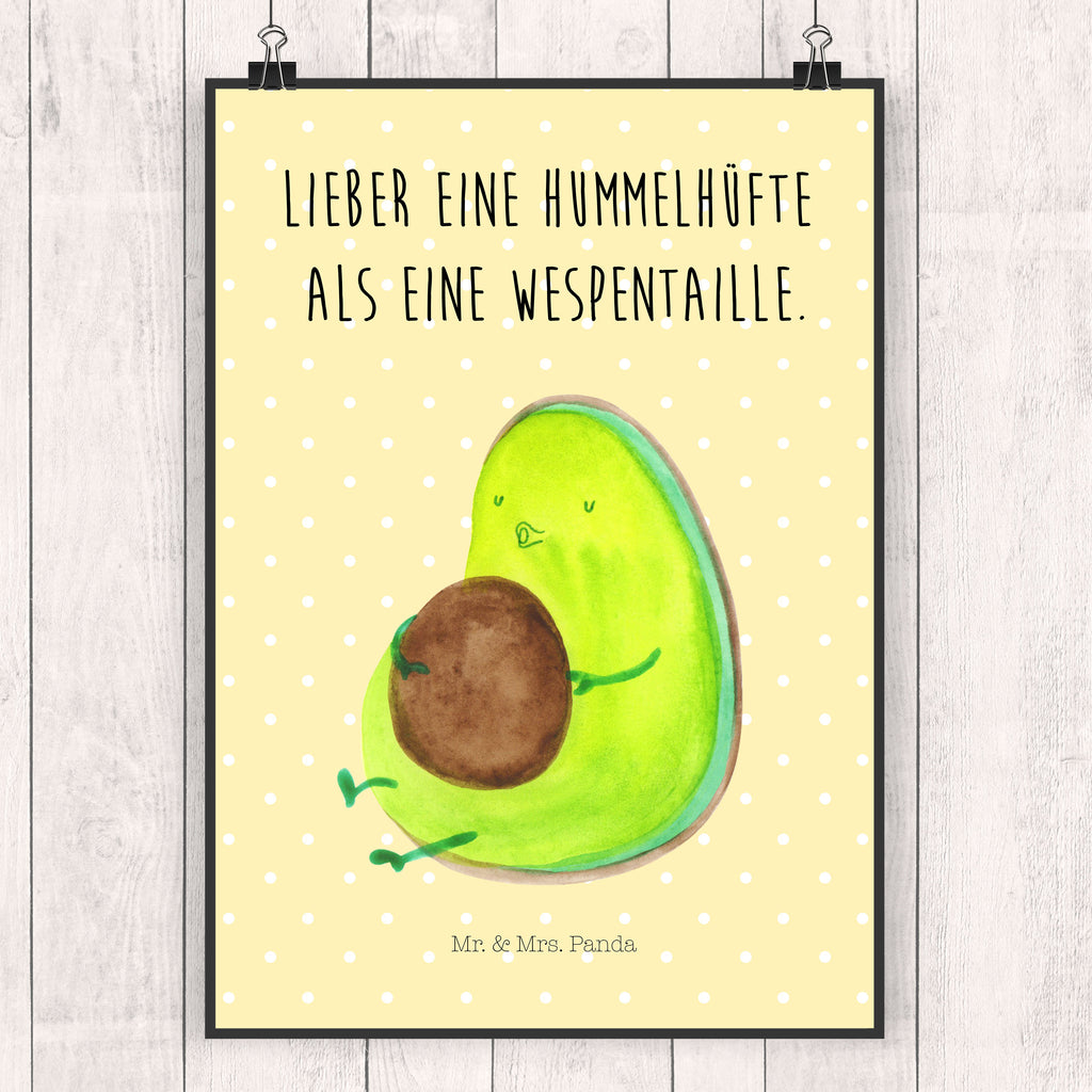 Poster Avocado pfeift Poster, Wandposter, Bild, Wanddeko, Küchenposter, Kinderposter, Wanddeko Bild, Raumdekoration, Wanddekoration, Handgemaltes Poster, Mr. & Mrs. Panda Poster, Designposter, Kunstdruck, Posterdruck, Avocado, Veggie, Vegan, Gesund, Diät, Abnehmen, Ernährung, dick sein, Pummelfee