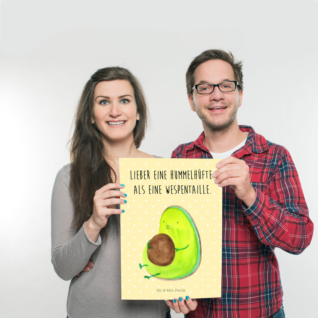 Poster Avocado pfeift Poster, Wandposter, Bild, Wanddeko, Küchenposter, Kinderposter, Wanddeko Bild, Raumdekoration, Wanddekoration, Handgemaltes Poster, Mr. & Mrs. Panda Poster, Designposter, Kunstdruck, Posterdruck, Avocado, Veggie, Vegan, Gesund, Diät, Abnehmen, Ernährung, dick sein, Pummelfee