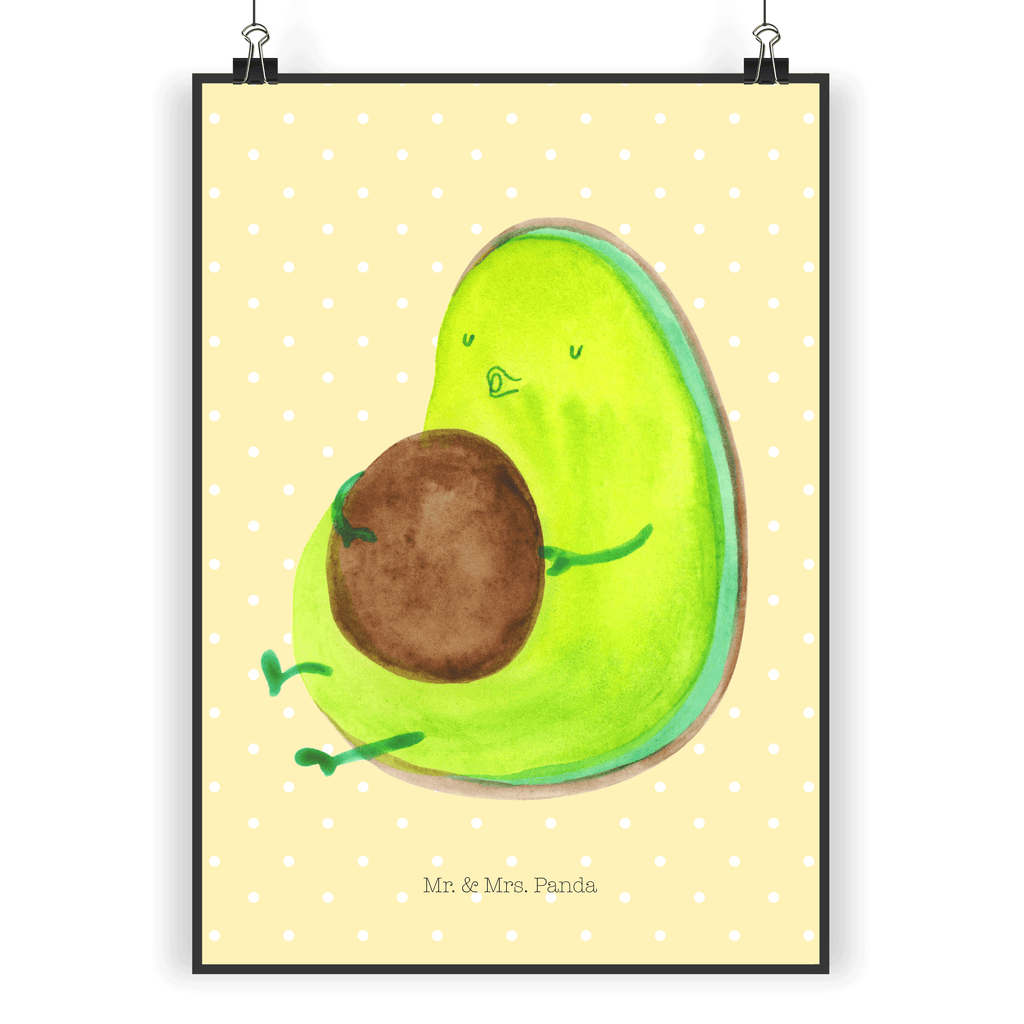 Poster Avocado pfeift Poster, Wandposter, Bild, Wanddeko, Küchenposter, Kinderposter, Wanddeko Bild, Raumdekoration, Wanddekoration, Handgemaltes Poster, Mr. & Mrs. Panda Poster, Designposter, Kunstdruck, Posterdruck, Avocado, Veggie, Vegan, Gesund, Diät, Abnehmen, Ernährung, dick sein, Pummelfee