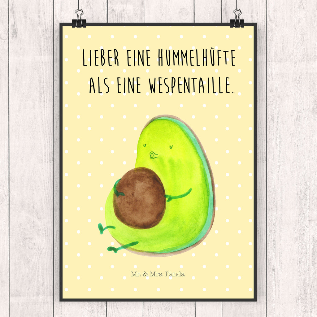 Poster Avocado pfeift Poster, Wandposter, Bild, Wanddeko, Küchenposter, Kinderposter, Wanddeko Bild, Raumdekoration, Wanddekoration, Handgemaltes Poster, Mr. & Mrs. Panda Poster, Designposter, Kunstdruck, Posterdruck, Avocado, Veggie, Vegan, Gesund, Diät, Abnehmen, Ernährung, dick sein, Pummelfee