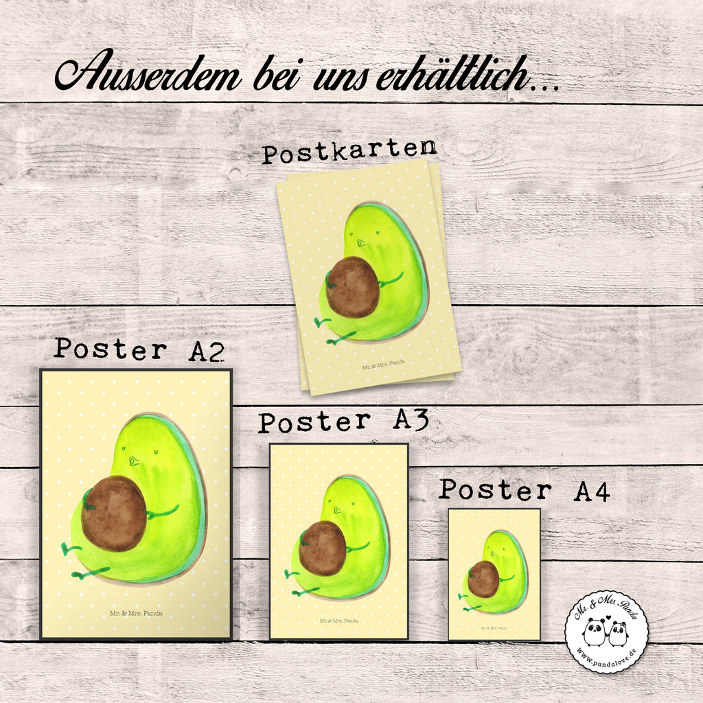 Poster Avocado pfeift Poster, Wandposter, Bild, Wanddeko, Küchenposter, Kinderposter, Wanddeko Bild, Raumdekoration, Wanddekoration, Handgemaltes Poster, Mr. & Mrs. Panda Poster, Designposter, Kunstdruck, Posterdruck, Avocado, Veggie, Vegan, Gesund, Diät, Abnehmen, Ernährung, dick sein, Pummelfee