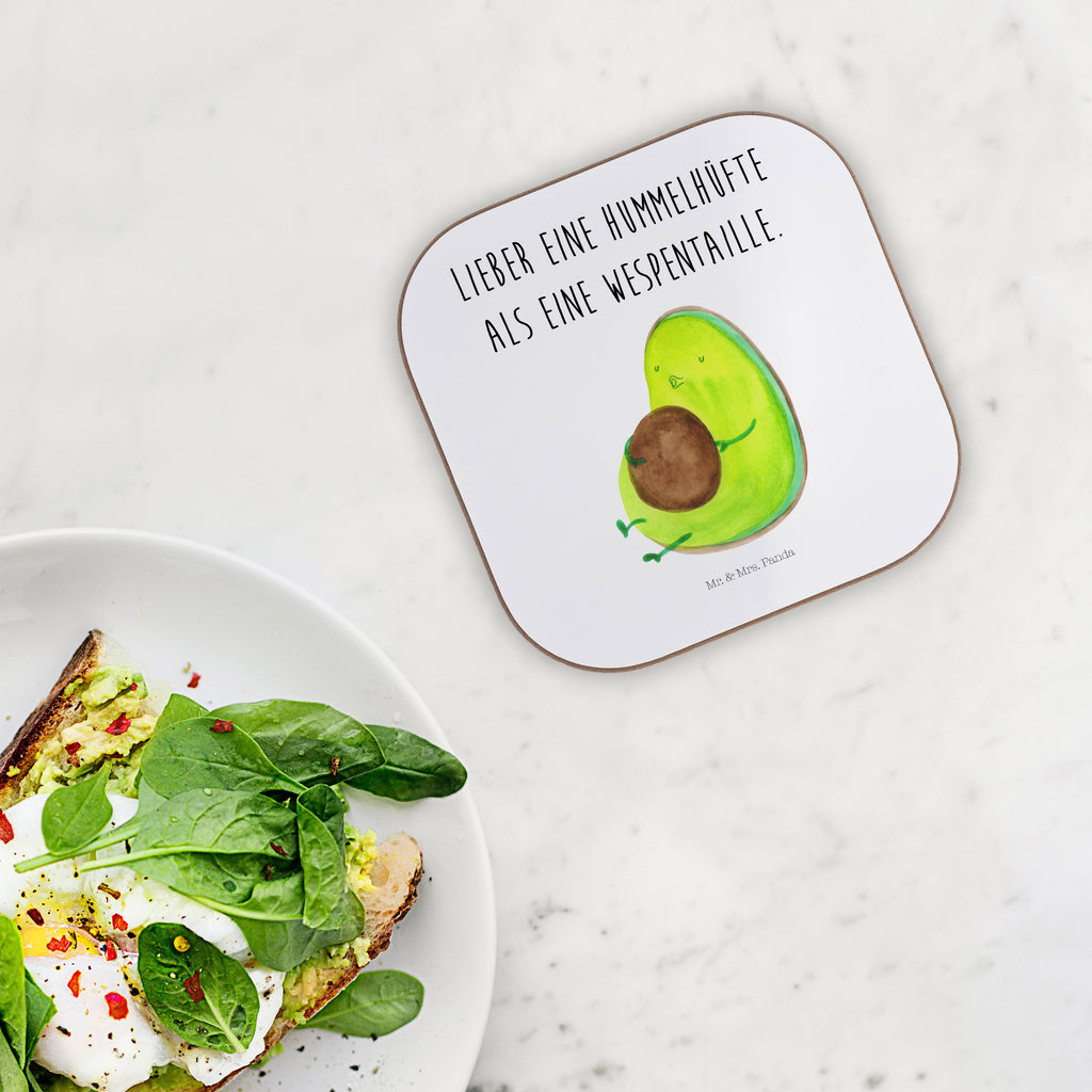 Quadratische Untersetzer Avocado pfeift Bierdeckel, Glasuntersetzer, Untersetzer Gläser, Getränkeuntersetzer, Avocado, Veggie, Vegan, Gesund, Diät, Abnehmen, Ernährung, dick sein, Pummelfee