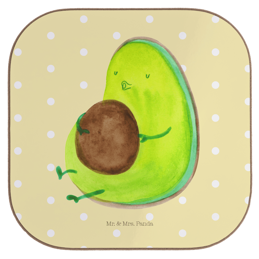 Quadratische Untersetzer Avocado pfeift Bierdeckel, Glasuntersetzer, Untersetzer Gläser, Getränkeuntersetzer, Avocado, Veggie, Vegan, Gesund, Diät, Abnehmen, Ernährung, dick sein, Pummelfee