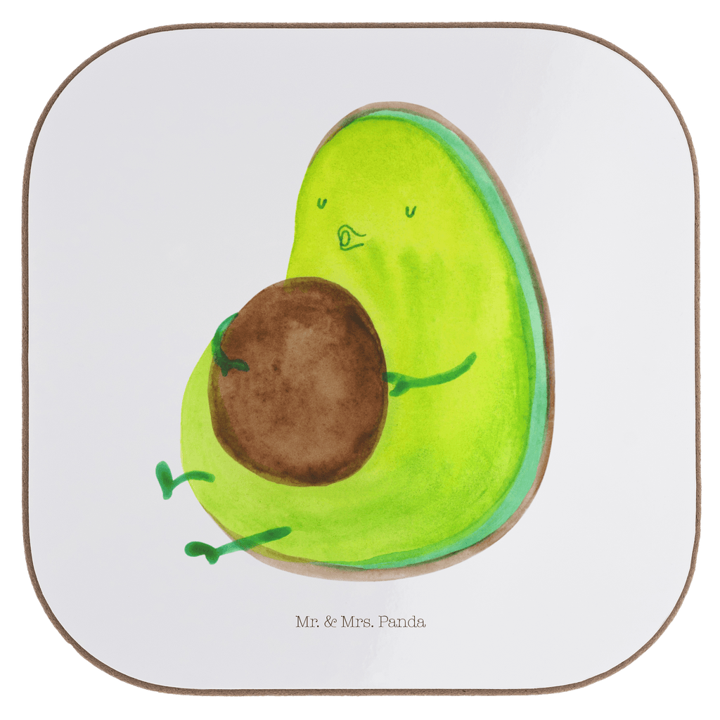Quadratische Untersetzer Avocado pfeift Bierdeckel, Glasuntersetzer, Untersetzer Gläser, Getränkeuntersetzer, Avocado, Veggie, Vegan, Gesund, Diät, Abnehmen, Ernährung, dick sein, Pummelfee