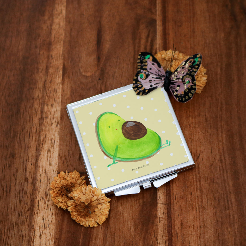 Handtaschenspiegel quadratisch Avocado schwanger Spiegel, Handtasche, Quadrat, silber, schminken, Schminkspiegel, Avocado, Veggie, Vegan, Gesund, schwanger, Schwangerschaft, Babyparty, Babyshower