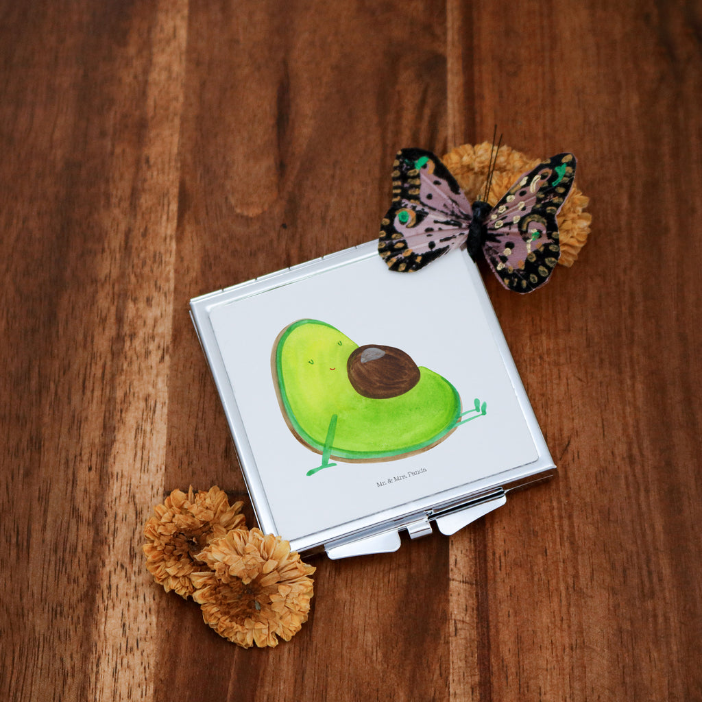 Handtaschenspiegel quadratisch Avocado schwanger Spiegel, Handtasche, Quadrat, silber, schminken, Schminkspiegel, Avocado, Veggie, Vegan, Gesund, schwanger, Schwangerschaft, Babyparty, Babyshower