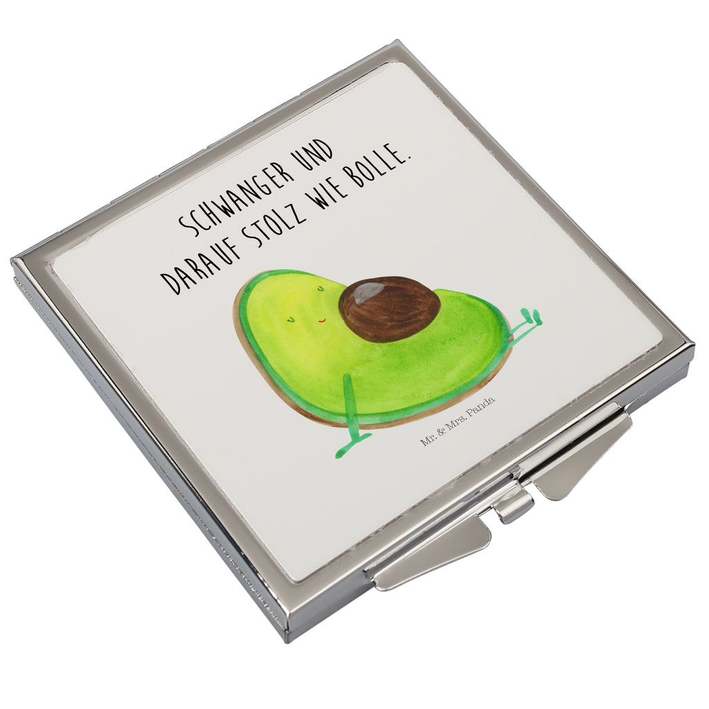 Handtaschenspiegel quadratisch Avocado schwanger Spiegel, Handtasche, Quadrat, silber, schminken, Schminkspiegel, Avocado, Veggie, Vegan, Gesund, schwanger, Schwangerschaft, Babyparty, Babyshower