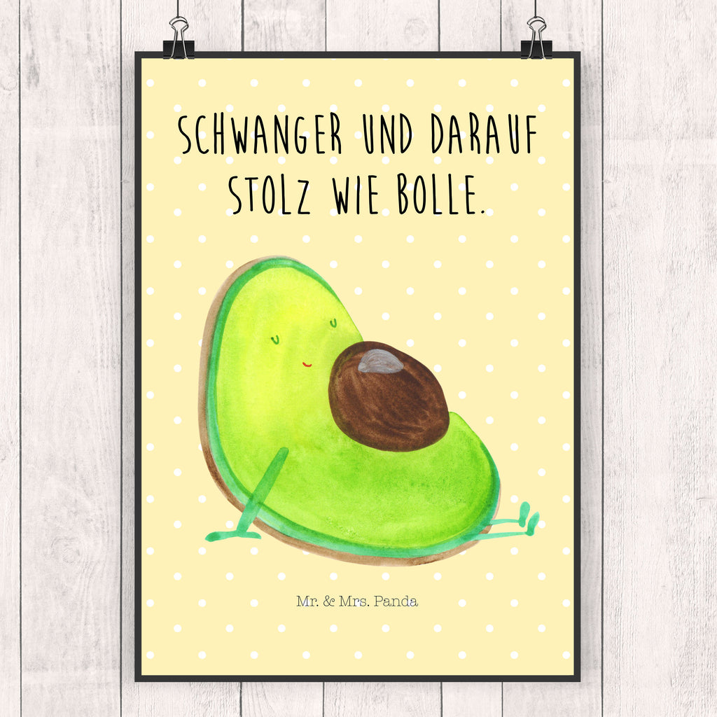 Poster Avocado schwanger Poster, Wandposter, Bild, Wanddeko, Küchenposter, Kinderposter, Wanddeko Bild, Raumdekoration, Wanddekoration, Handgemaltes Poster, Mr. & Mrs. Panda Poster, Designposter, Kunstdruck, Posterdruck, Avocado, Veggie, Vegan, Gesund, schwanger, Schwangerschaft, Babyparty, Babyshower