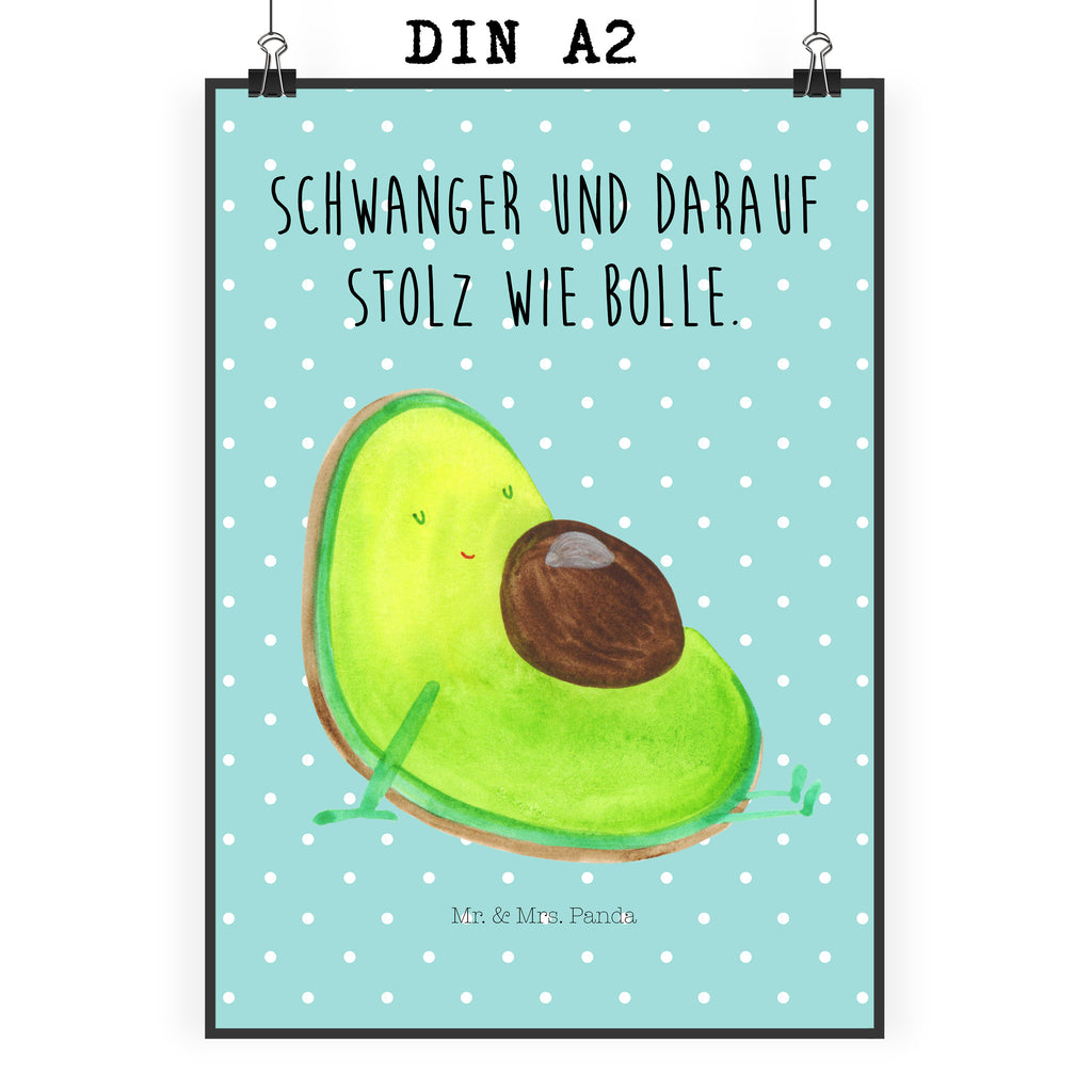 Poster Avocado schwanger Poster, Wandposter, Bild, Wanddeko, Küchenposter, Kinderposter, Wanddeko Bild, Raumdekoration, Wanddekoration, Handgemaltes Poster, Mr. & Mrs. Panda Poster, Designposter, Kunstdruck, Posterdruck, Avocado, Veggie, Vegan, Gesund, schwanger, Schwangerschaft, Babyparty, Babyshower