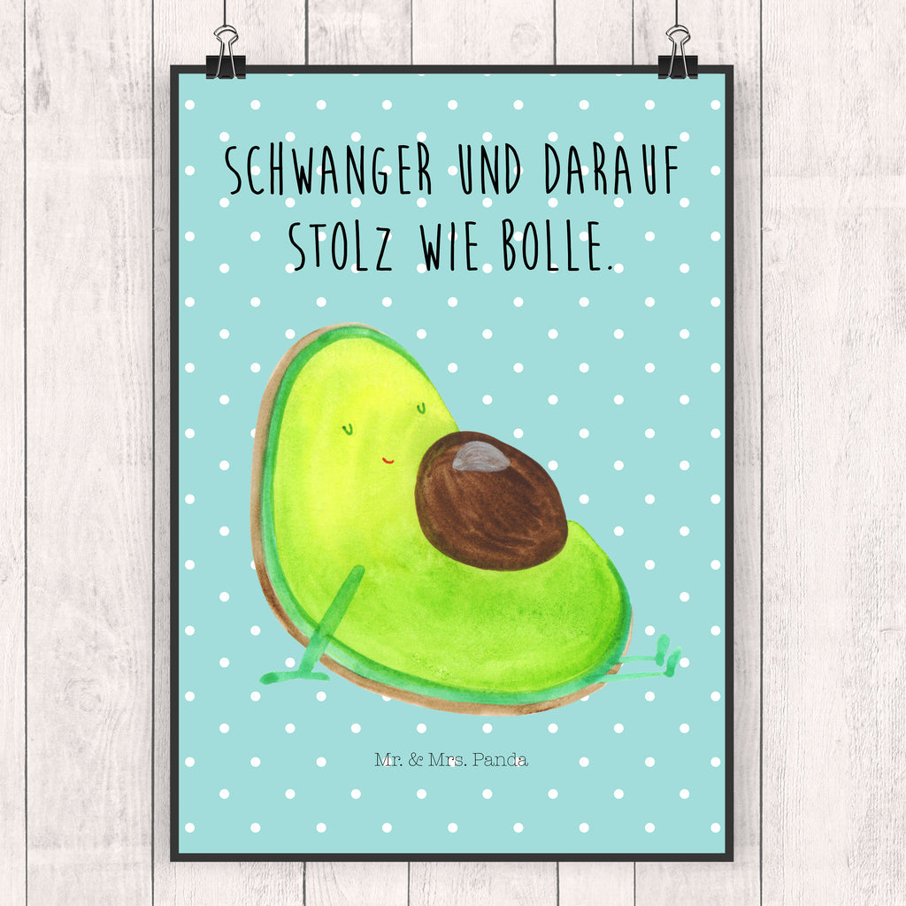 Poster Avocado schwanger Poster, Wandposter, Bild, Wanddeko, Küchenposter, Kinderposter, Wanddeko Bild, Raumdekoration, Wanddekoration, Handgemaltes Poster, Mr. & Mrs. Panda Poster, Designposter, Kunstdruck, Posterdruck, Avocado, Veggie, Vegan, Gesund, schwanger, Schwangerschaft, Babyparty, Babyshower