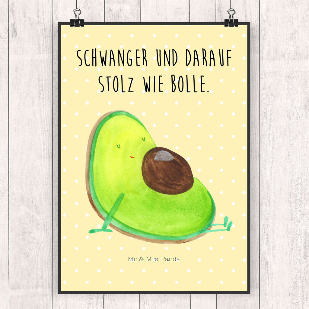 Poster Avocado schwanger Poster, Wandposter, Bild, Wanddeko, Küchenposter, Kinderposter, Wanddeko Bild, Raumdekoration, Wanddekoration, Handgemaltes Poster, Mr. & Mrs. Panda Poster, Designposter, Kunstdruck, Posterdruck, Avocado, Veggie, Vegan, Gesund, schwanger, Schwangerschaft, Babyparty, Babyshower
