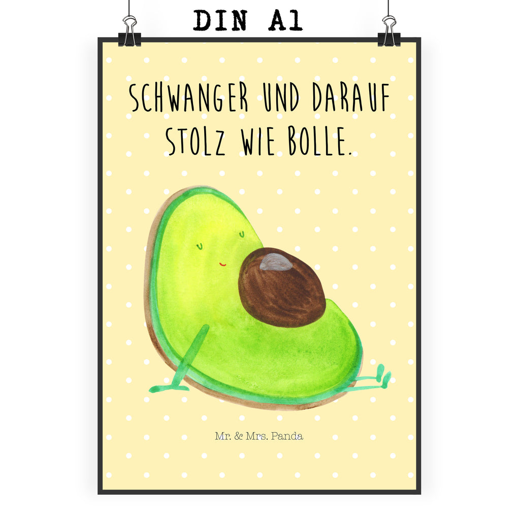 Poster Avocado schwanger Poster, Wandposter, Bild, Wanddeko, Küchenposter, Kinderposter, Wanddeko Bild, Raumdekoration, Wanddekoration, Handgemaltes Poster, Mr. & Mrs. Panda Poster, Designposter, Kunstdruck, Posterdruck, Avocado, Veggie, Vegan, Gesund, schwanger, Schwangerschaft, Babyparty, Babyshower