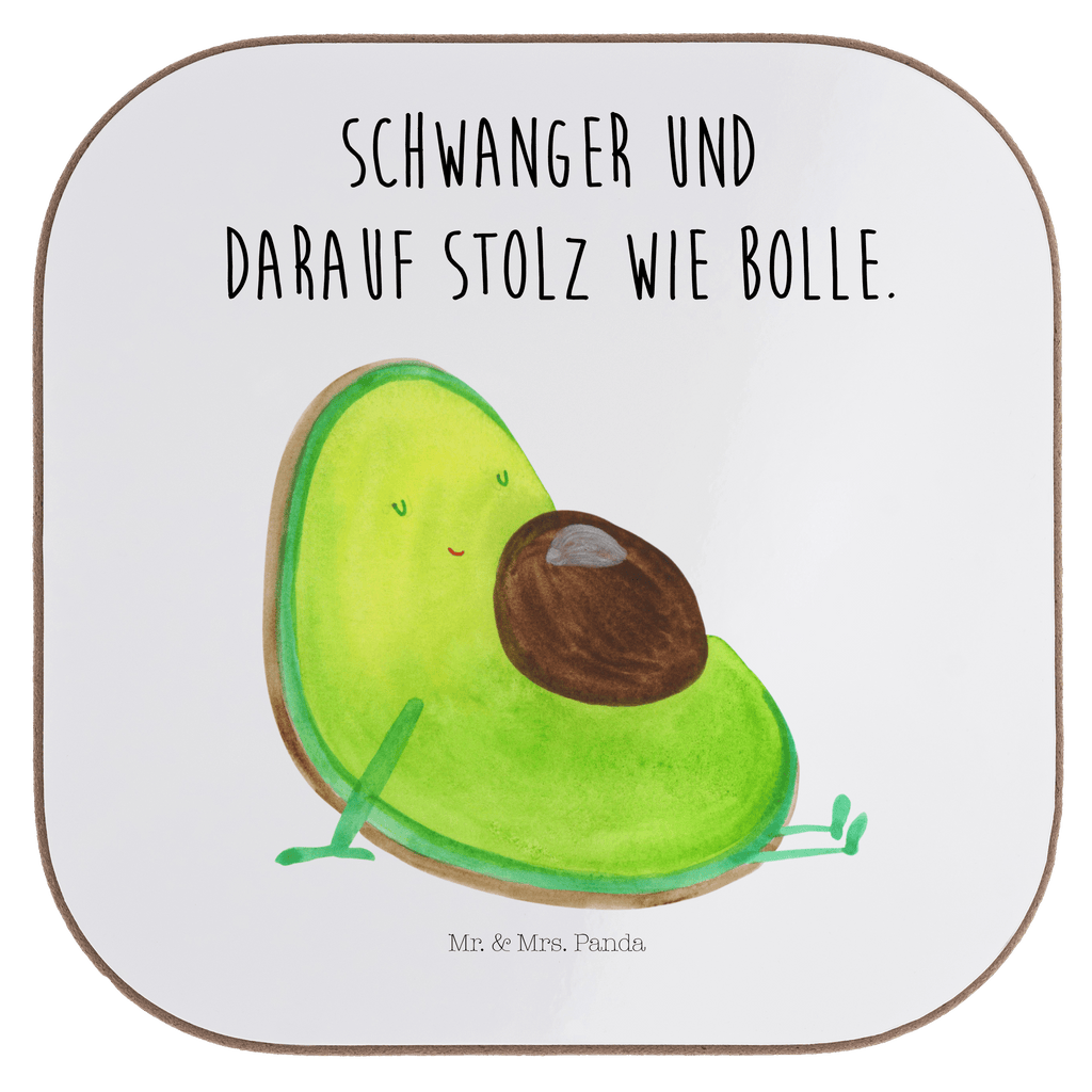 Quadratische Untersetzer Avocado schwanger Bierdeckel, Glasuntersetzer, Untersetzer Gläser, Getränkeuntersetzer, Avocado, Veggie, Vegan, Gesund, schwanger, Schwangerschaft, Babyparty, Babyshower