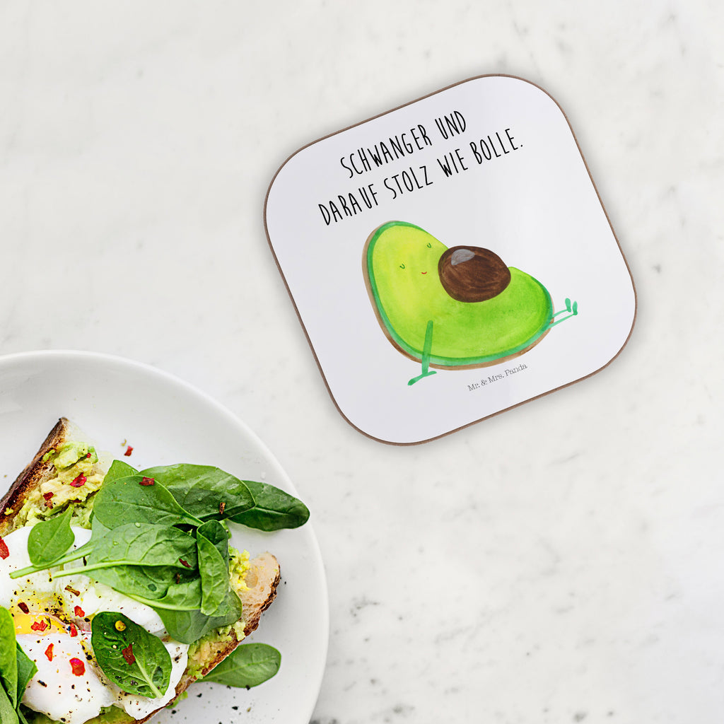 Quadratische Untersetzer Avocado schwanger Bierdeckel, Glasuntersetzer, Untersetzer Gläser, Getränkeuntersetzer, Avocado, Veggie, Vegan, Gesund, schwanger, Schwangerschaft, Babyparty, Babyshower