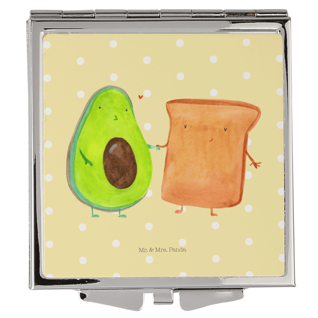 Handtaschenspiegel quadratisch Avocado + Toast Spiegel, Handtasche, Quadrat, silber, schminken, Schminkspiegel, Avocado, Veggie, Vegan, Gesund, Toast, Toastbrot, Liebespaar, Pärchen, Freund, Freundin, Verlobt, Verlobungsparty, Hochzeit, Hochzeitsgeschenk, Jahrestag, Jahrestagsgeschenk