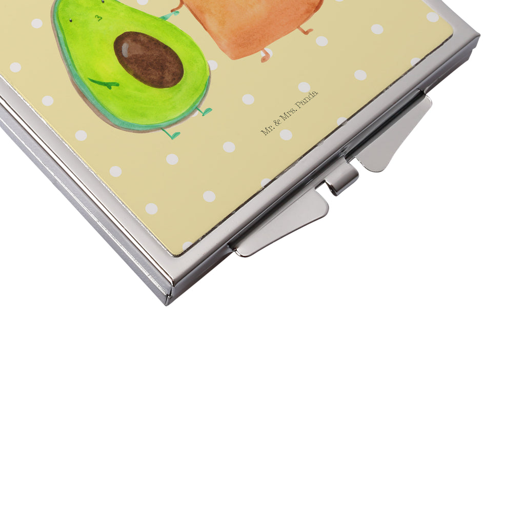 Handtaschenspiegel quadratisch Avocado + Toast Spiegel, Handtasche, Quadrat, silber, schminken, Schminkspiegel, Avocado, Veggie, Vegan, Gesund, Toast, Toastbrot, Liebespaar, Pärchen, Freund, Freundin, Verlobt, Verlobungsparty, Hochzeit, Hochzeitsgeschenk, Jahrestag, Jahrestagsgeschenk