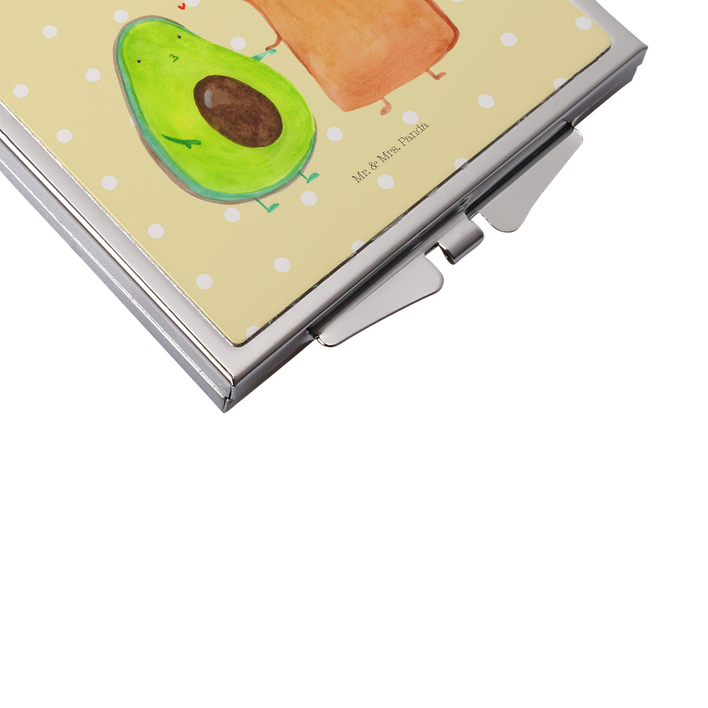 Handtaschenspiegel quadratisch Avocado + Toast Spiegel, Handtasche, Quadrat, silber, schminken, Schminkspiegel, Avocado, Veggie, Vegan, Gesund, Toast, Toastbrot, Liebespaar, Pärchen, Freund, Freundin, Verlobt, Verlobungsparty, Hochzeit, Hochzeitsgeschenk, Jahrestag, Jahrestagsgeschenk