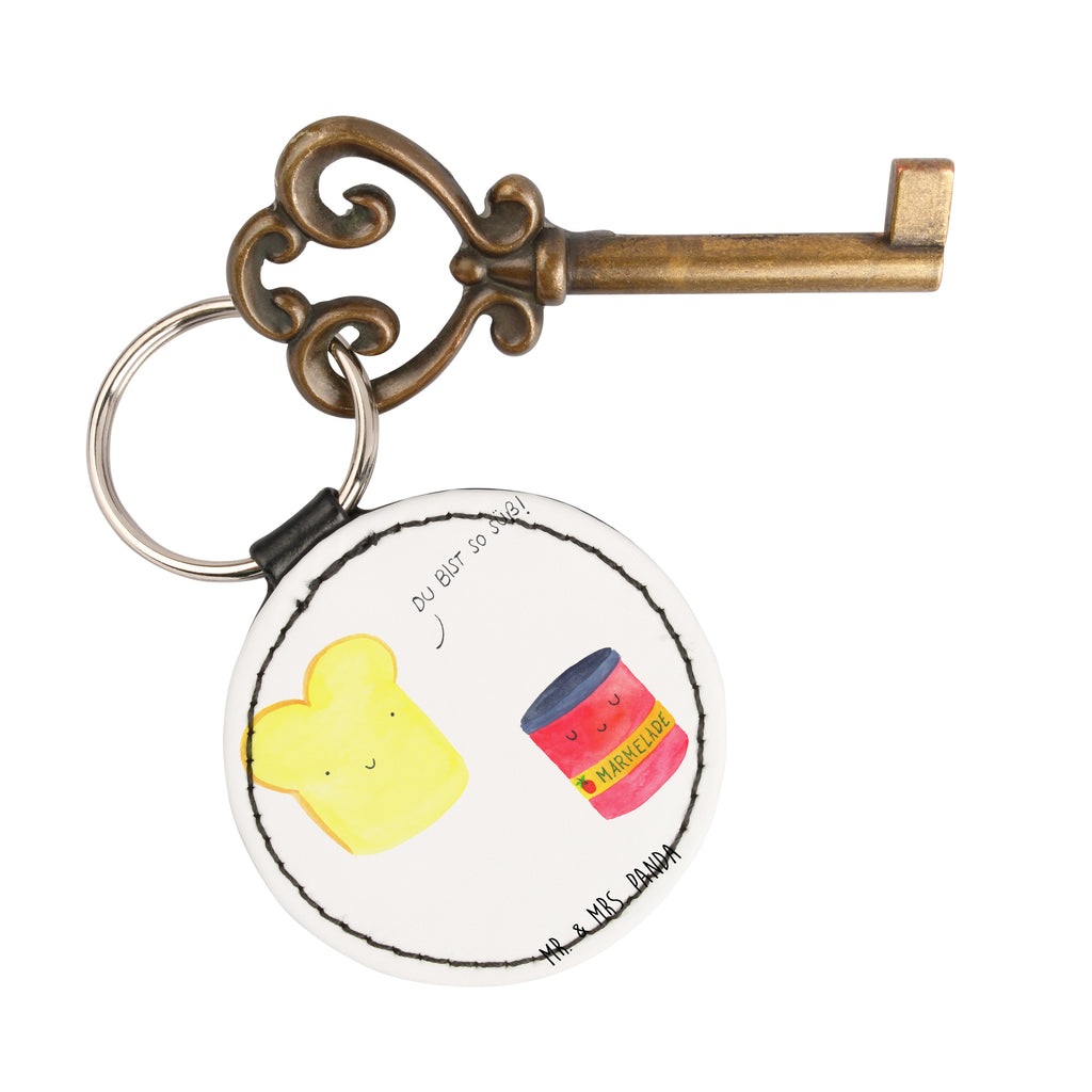 Rund Schlüsselanhänger Toast & Marmelade Schlüsselanhänger, Anhänger, Taschenanhänger, Glücksbringer, Schutzengel, Tiermotive, Gute Laune, lustige Sprüche, Tiere, Toast, Marmelade, Dreamteam, süße Postkarte, süß, Küche Deko, Küche Spruch, Frühstück Einladung, Brot, Toastbrot