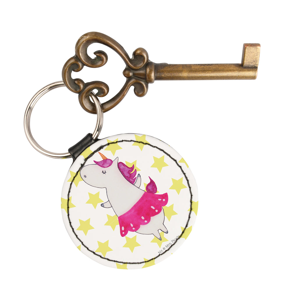 Rund Schlüsselanhänger Einhorn Ballerina Schlüsselanhänger, Anhänger, Taschenanhänger, Glücksbringer, Schutzengel, Einhorn, Einhörner, Einhorn Deko, Pegasus, Unicorn, Tanzen, Ballerina, Party, Wohnung, Spaß, Feiern, Geburtstag, Tänzerin, Lebenslust, Lebensfreude