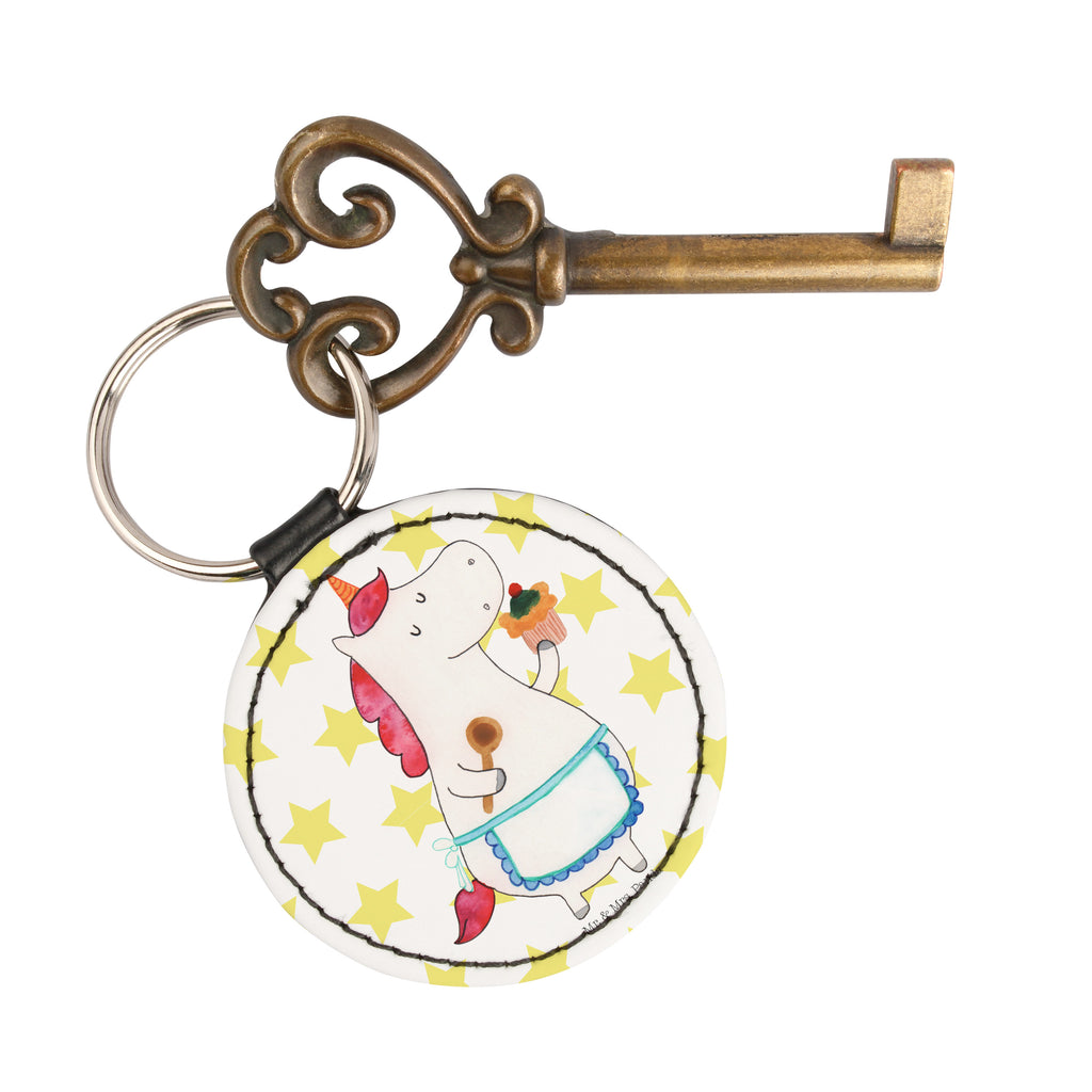 Rund Schlüsselanhänger Einhorn Küchenfee Schlüsselanhänger, Anhänger, Taschenanhänger, Glücksbringer, Schutzengel, Einhorn, Einhörner, Einhorn Deko, Pegasus, Unicorn, backen, Muffin, Motivation, Träumer, träumen, Bäckerin, Hobbykoch, Koch, Torte, Kuchen