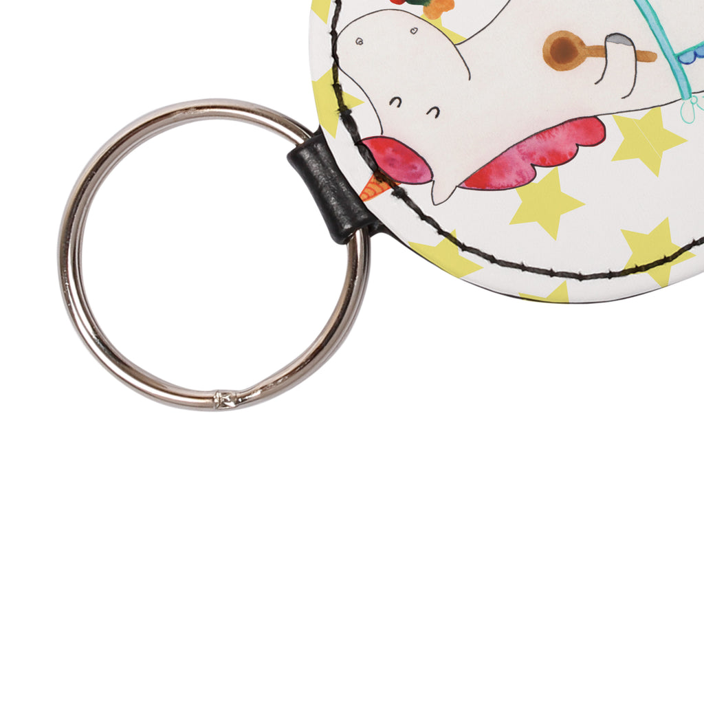 Rund Schlüsselanhänger Einhorn Küchenfee Schlüsselanhänger, Anhänger, Taschenanhänger, Glücksbringer, Schutzengel, Einhorn, Einhörner, Einhorn Deko, Pegasus, Unicorn, backen, Muffin, Motivation, Träumer, träumen, Bäckerin, Hobbykoch, Koch, Torte, Kuchen