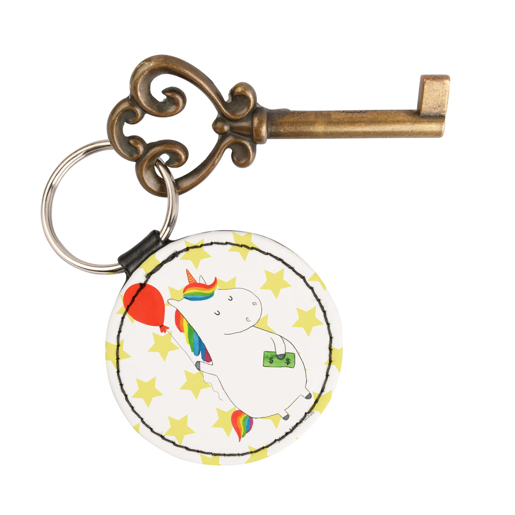 Rund Schlüsselanhänger Einhorn Luftballon Schlüsselanhänger, Anhänger, Taschenanhänger, Glücksbringer, Schutzengel, Einhorn, Einhörner, Einhorn Deko, Pegasus, Unicorn, Luftballon, Geld, Lebenslust, Freude, Geschenk, Freundin