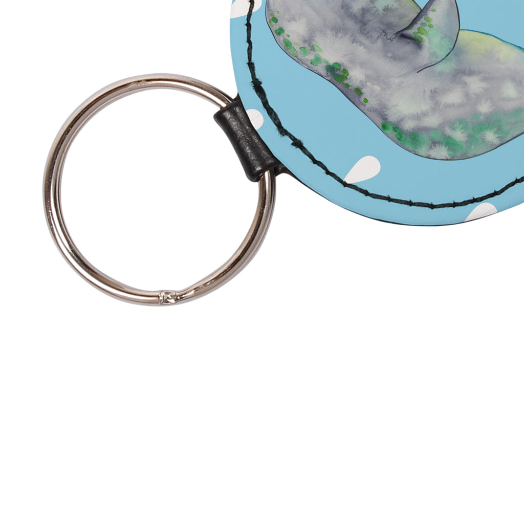 Rund Schlüsselanhänger Seekuh chillt Schlüsselanhänger, Anhänger, Taschenanhänger, Glücksbringer, Schutzengel, Meerestiere, Meer, Urlaub, Seekuh, Seekühe, Diät, Abnehmen, Zucker, Diätwahn, Essen, Süßigkeiten