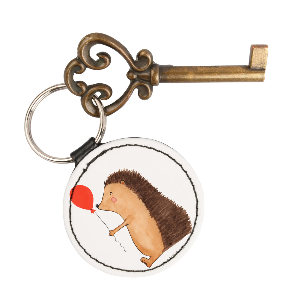 Rund Schlüsselanhänger Igel mit Luftballon Schlüsselanhänger, Anhänger, Taschenanhänger, Glücksbringer, Schutzengel, Tiermotive, Gute Laune, lustige Sprüche, Tiere, Igel, Geburtstag, Herzlichen Glückwunsch, Glückwunsch, Geburtstagskind, Ballon, Happy Birthday