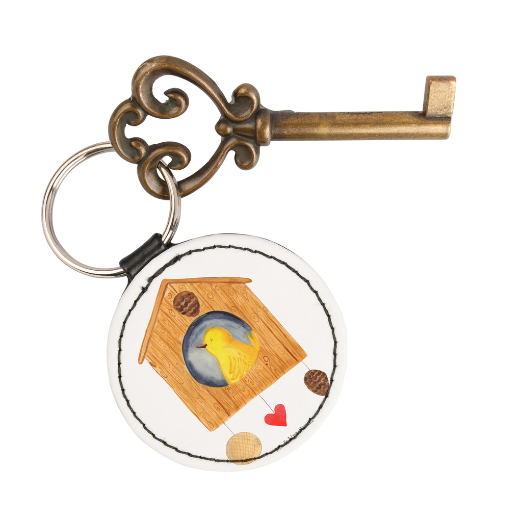 Rund Schlüsselanhänger Vogelhaus sweet Home Schlüsselanhänger, Anhänger, Taschenanhänger, Glücksbringer, Schutzengel, Tiermotive, Gute Laune, lustige Sprüche, Tiere, Vogelhaus, Vogel, Home sweet Home, Einzug, Umzug, Geschenk, Einzugsgeschenk, Hausbau, Haus