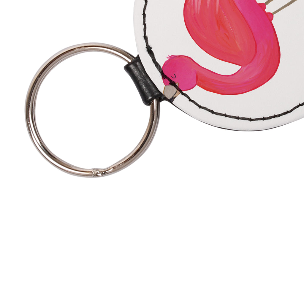 Rund Schlüsselanhänger Flamingo stolz Schlüsselanhänger, Anhänger, Taschenanhänger, Glücksbringer, Schutzengel, Flamingo, stolz, Freude, Selbstliebe, Selbstakzeptanz, Freundin, beste Freundin, Tochter, Mama, Schwester