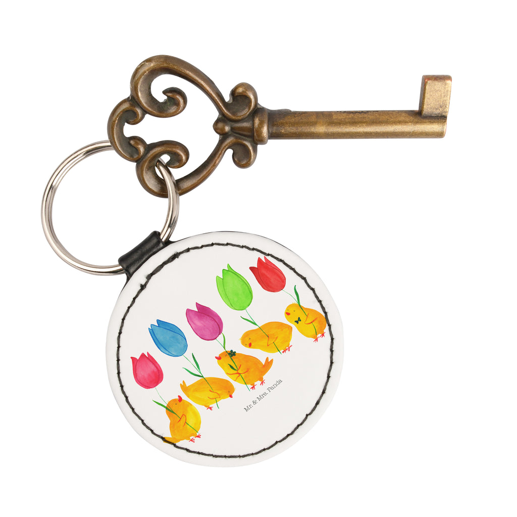 Rund Schlüsselanhänger Küken Parade Schlüsselanhänger, Anhänger, Taschenanhänger, Glücksbringer, Schutzengel, Ostern, Osterhase, Ostergeschenke, Osternest, Osterdeko, Geschenk zu Ostern, Küken, Parade, Tulpen, Frohe Ostern, Ostergrüße, Blumen