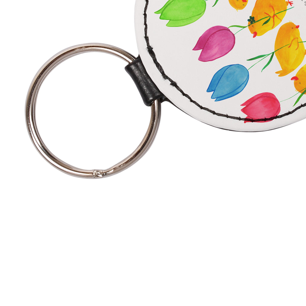 Rund Schlüsselanhänger Küken Parade Schlüsselanhänger, Anhänger, Taschenanhänger, Glücksbringer, Schutzengel, Ostern, Osterhase, Ostergeschenke, Osternest, Osterdeko, Geschenk zu Ostern, Küken, Parade, Tulpen, Frohe Ostern, Ostergrüße, Blumen