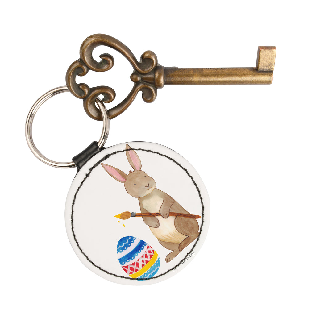 Rund Schlüsselanhänger Hase Eiermalen Schlüsselanhänger, Anhänger, Taschenanhänger, Glücksbringer, Schutzengel, Ostern, Osterhase, Ostergeschenke, Osternest, Osterdeko, Geschenk zu Ostern, Frohe Ostern, Ostergrüße, Osterblume, Osterei, bemalte Ostereier, Hase, Kaninchen, Eiermalen